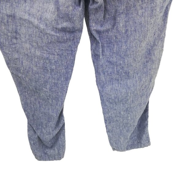 J Jill Love Linen Blue Pull On Tapered Ankle Pants Size M Pockets Lightweight - Picture 10 of 10